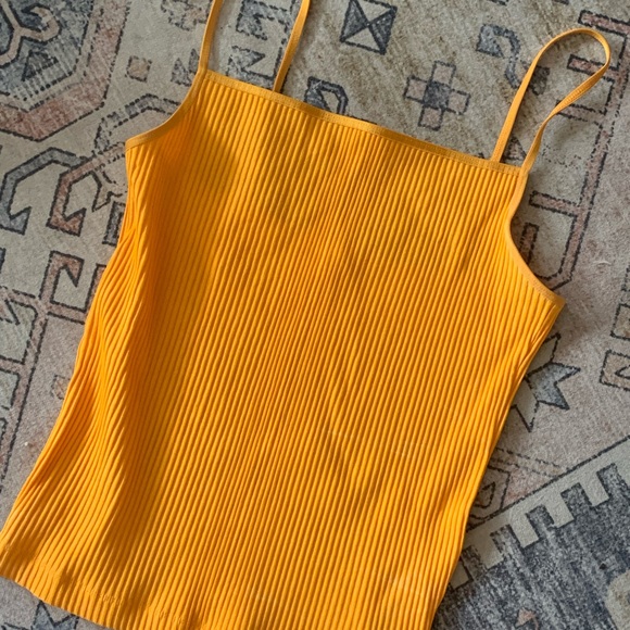Wilfred ribbed tank in tangerine/sunflower yellow colour - Picture 3 of 10
